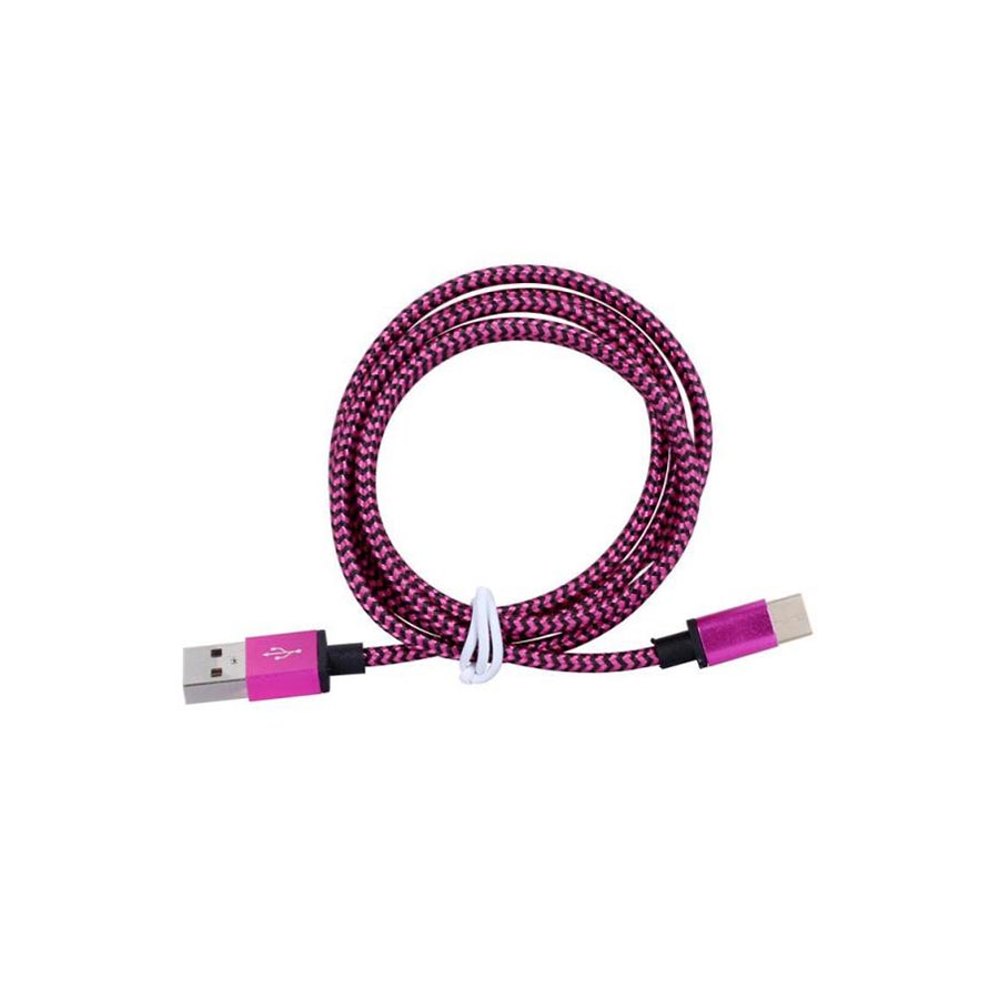 Cablu USB Tip C Quick Charge la USB 2.0 tip B material textil lungime 1m