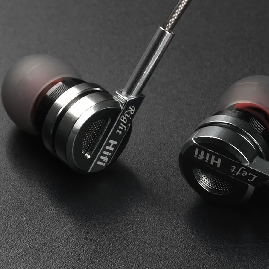 Casti HIFI tip dop in-ear metalice cu microfon pe fir jack 3.5mm