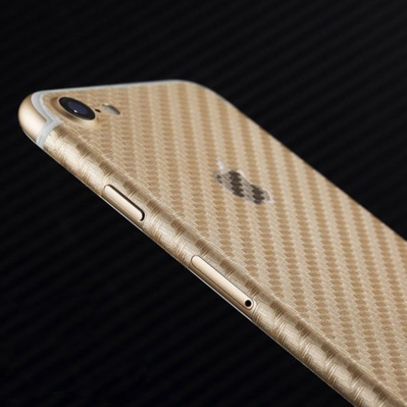 Folie iPhone 7 pentru spate din TPU textura fibra de carbon